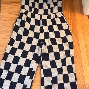 Brixton Monochrome Checkered Jumpsuit